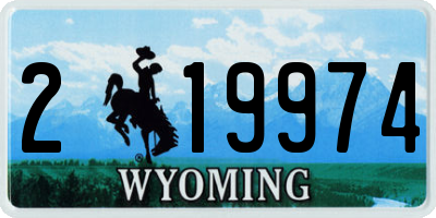 WY license plate 219974