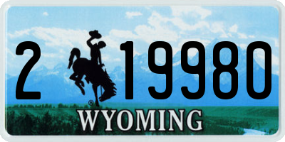 WY license plate 219980