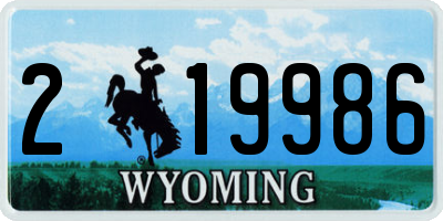 WY license plate 219986