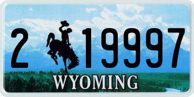 WY license plate 219997
