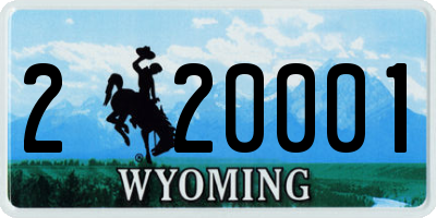WY license plate 220001
