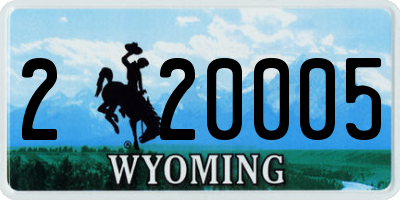 WY license plate 220005