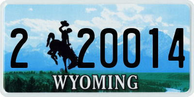 WY license plate 220014