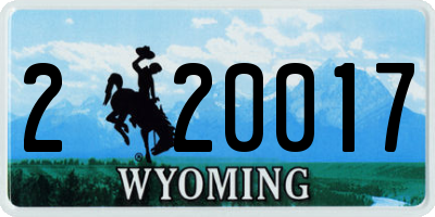 WY license plate 220017