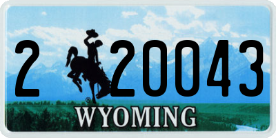 WY license plate 220043
