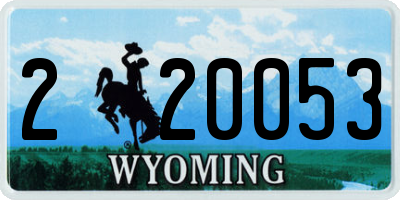 WY license plate 220053