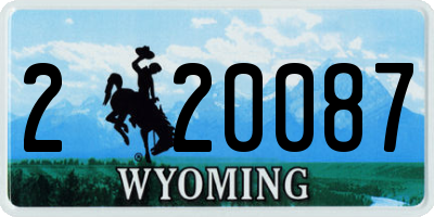 WY license plate 220087