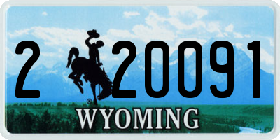 WY license plate 220091