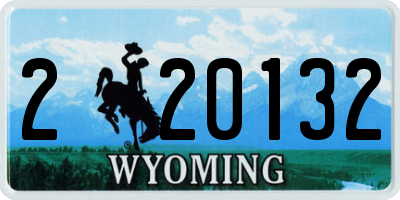 WY license plate 220132
