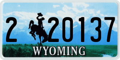 WY license plate 220137