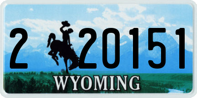 WY license plate 220151
