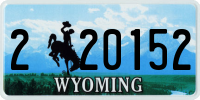 WY license plate 220152