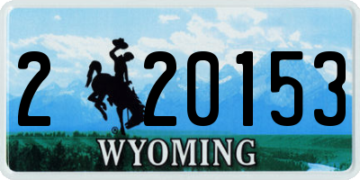 WY license plate 220153