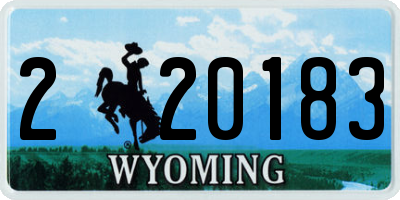 WY license plate 220183