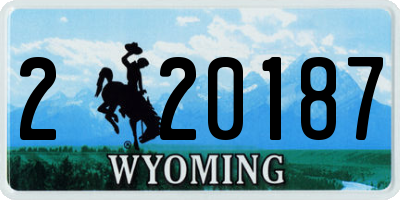 WY license plate 220187
