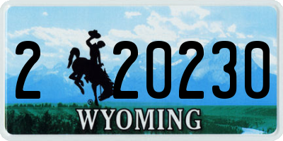 WY license plate 220230
