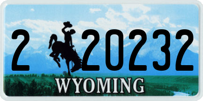 WY license plate 220232