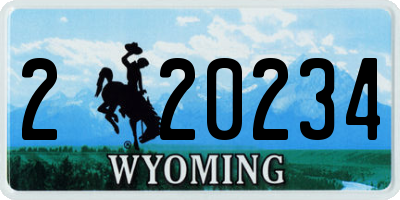 WY license plate 220234