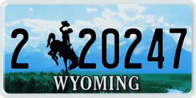 WY license plate 220247
