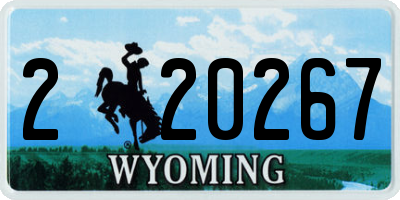 WY license plate 220267