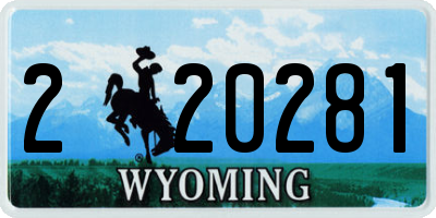 WY license plate 220281