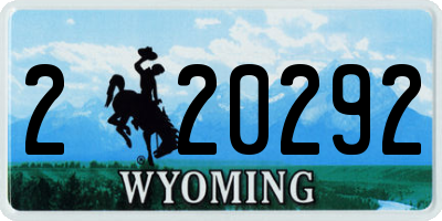 WY license plate 220292