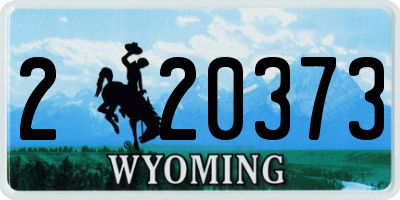 WY license plate 220373