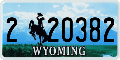 WY license plate 220382