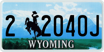 WY license plate 22040J