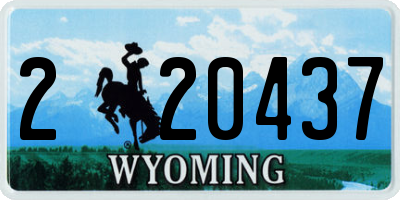 WY license plate 220437