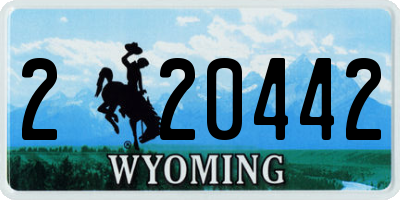 WY license plate 220442