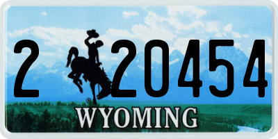 WY license plate 220454