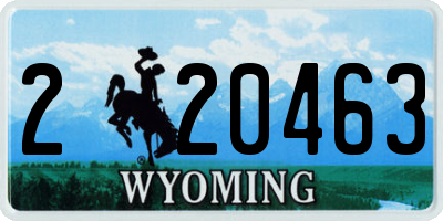WY license plate 220463