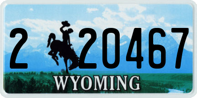 WY license plate 220467