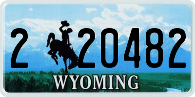 WY license plate 220482