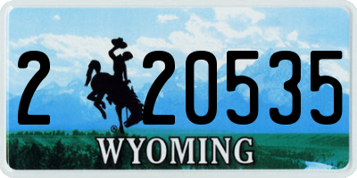 WY license plate 220535