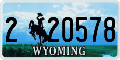 WY license plate 220578