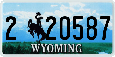 WY license plate 220587