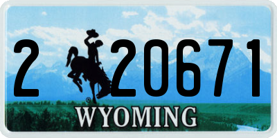 WY license plate 220671