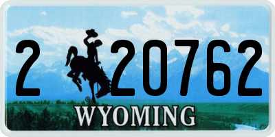 WY license plate 220762