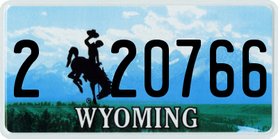 WY license plate 220766