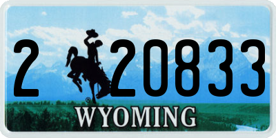 WY license plate 220833