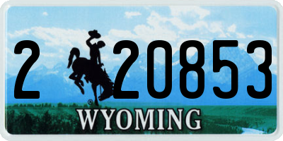 WY license plate 220853
