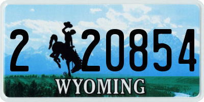 WY license plate 220854