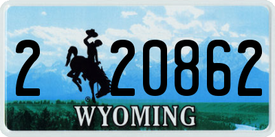 WY license plate 220862