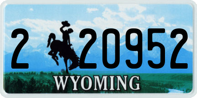 WY license plate 220952