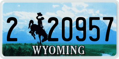 WY license plate 220957