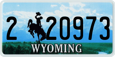 WY license plate 220973