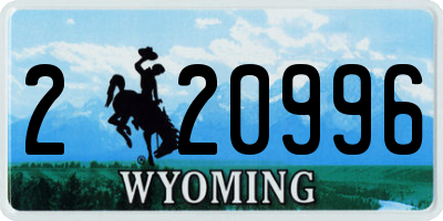WY license plate 220996
