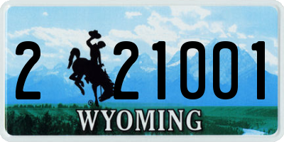 WY license plate 221001